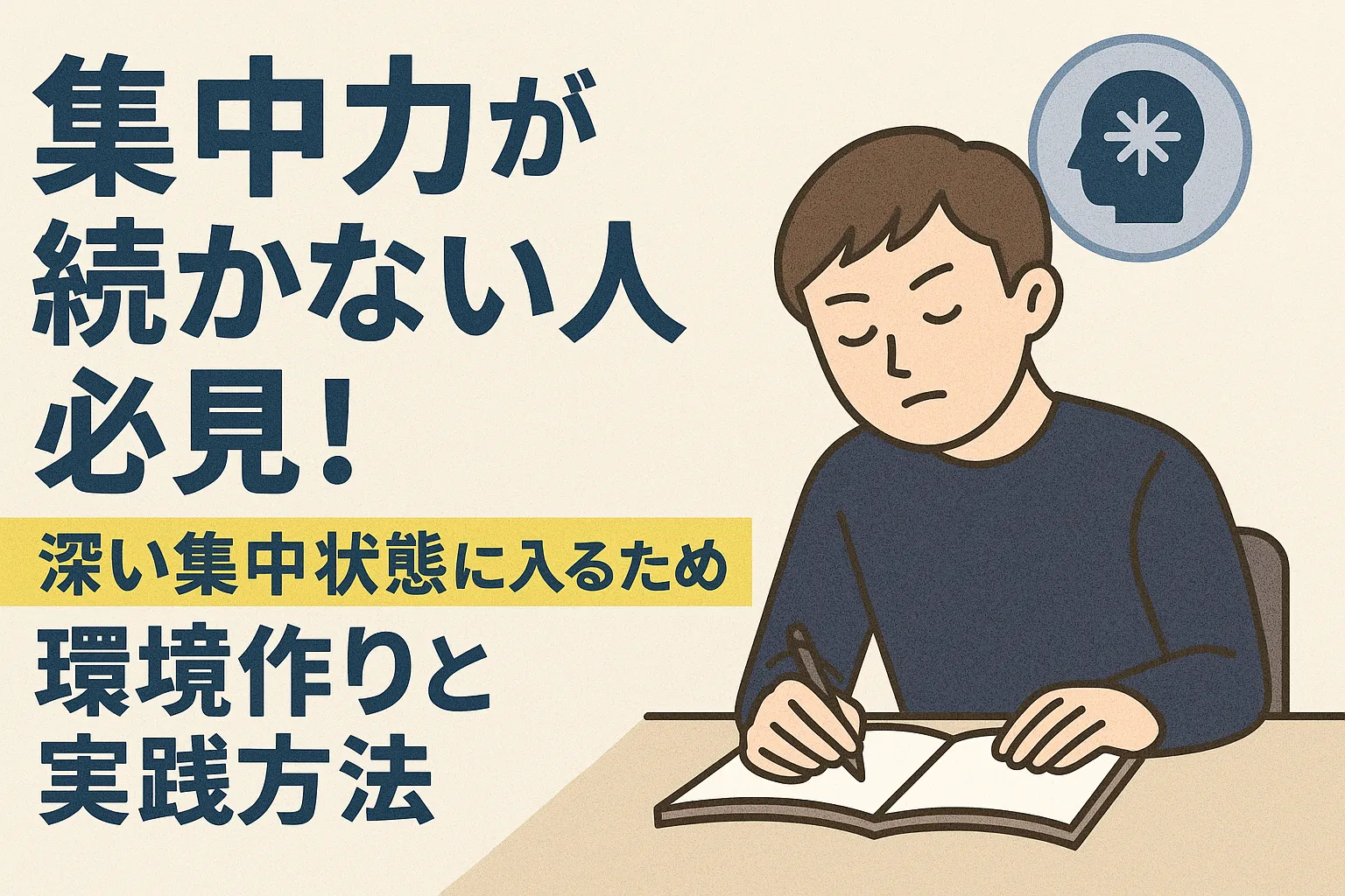 集中力が続かない人必見!深い集中状態に入るための環境作りと実践方法